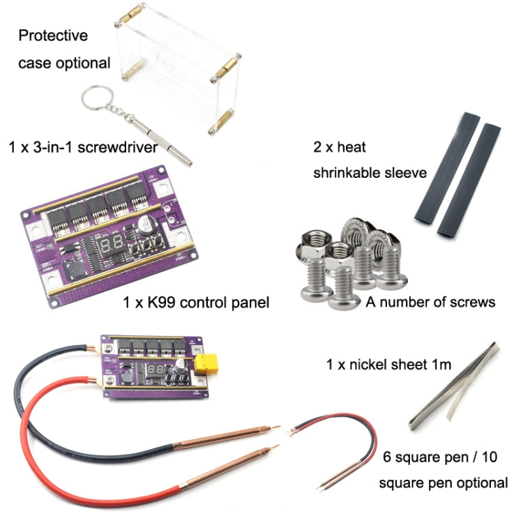 Model Airplane Battery Version 12V Digital Display DIY Battery Spot Welding Machine Pen Control, Style:6 Square Pen With Case - Others by PMC TechLife | Online Shopping South Africa | PMC TechLife | Buy Now Pay Later Mobicred