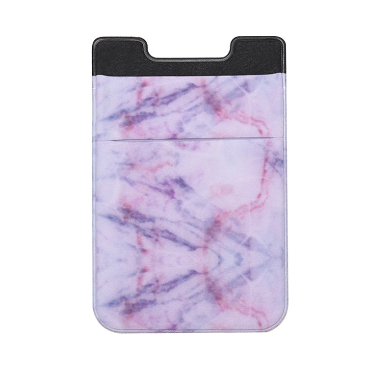 Marble Pattern Road Stretch Phone Back Plastic Card Holder Sticky Phone Clip(Purple  ) - Card & Passport Bags by PMc TechLife | Online Shopping South Africa | PMc TechLife | Buy Now Pay Later Mobicred