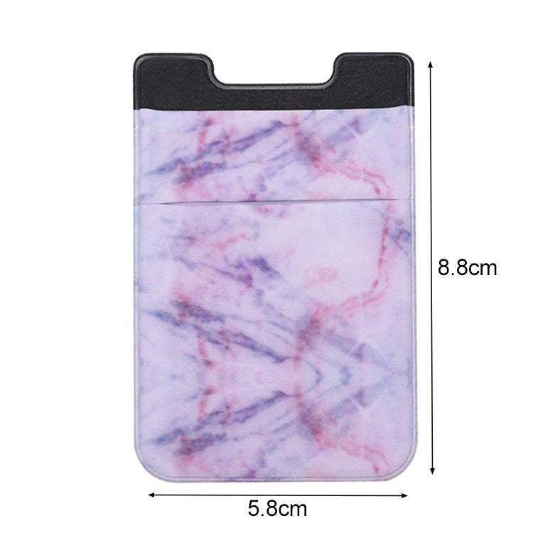 Marble Pattern Road Stretch Phone Back Plastic Card Holder Sticky Phone Clip(Purple  ) - Card & Passport Bags by PMc TechLife | Online Shopping South Africa | PMc TechLife | Buy Now Pay Later Mobicred