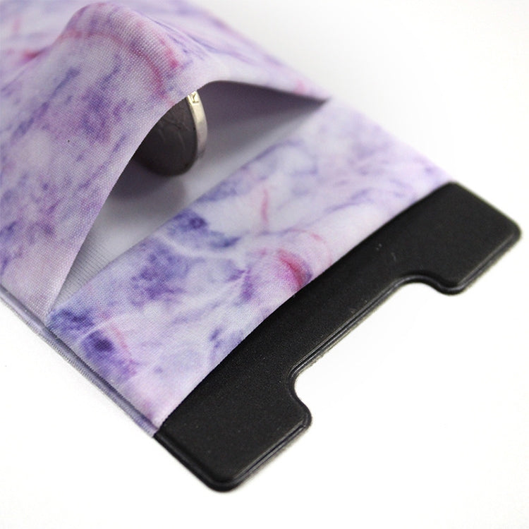 Marble Pattern Road Stretch Phone Back Plastic Card Holder Sticky Phone Clip(Purple  ) - Card & Passport Bags by PMc TechLife | Online Shopping South Africa | PMc TechLife | Buy Now Pay Later Mobicred