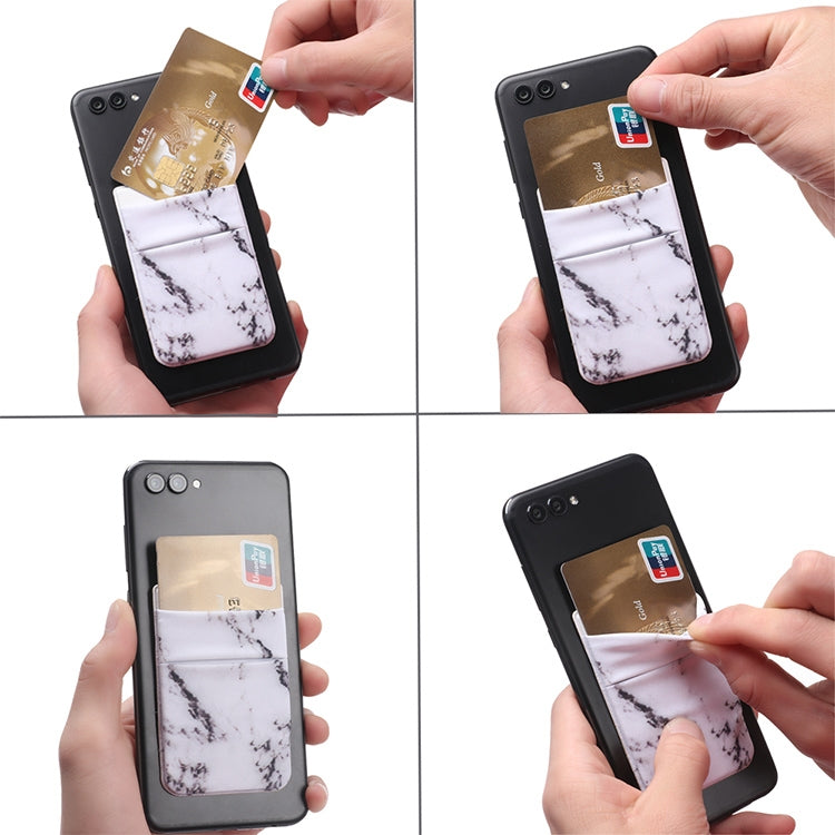 Marble Pattern Road Stretch Phone Back Plastic Card Holder Sticky Phone Clip(Purple  ) - Card & Passport Bags by PMc TechLife | Online Shopping South Africa | PMc TechLife | Buy Now Pay Later Mobicred
