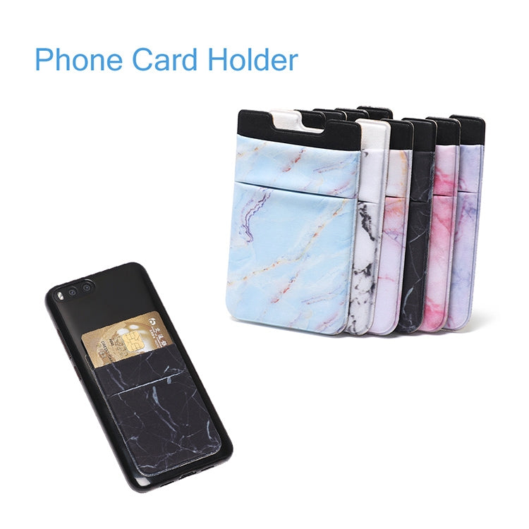 Marble Pattern Road Stretch Phone Back Plastic Card Holder Sticky Phone Clip(Purple  ) - Card & Passport Bags by PMc TechLife | Online Shopping South Africa | PMc TechLife | Buy Now Pay Later Mobicred