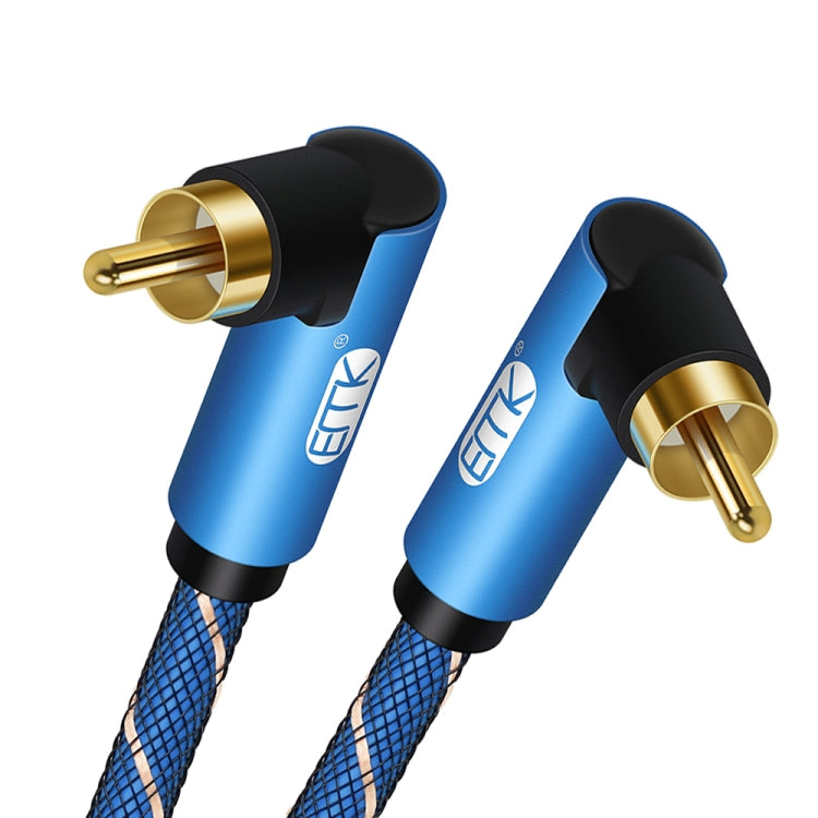 EMK Dual 90-Degree Male To Male Nylon Braided Audio Cable, Cable Length:5m(Blue) - Audio Optical Cables by EMK | Online Shopping South Africa | PMC Jewellery | Buy Now Pay Later Mobicred