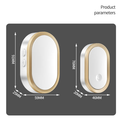 CACAZI A99 Home Smart Remote Control Doorbell Elderly Pager, Style:US Plug(Black Gold) - Wireless Doorbell by CACAZI | Online Shopping South Africa | PMC Jewellery | Buy Now Pay Later Mobicred