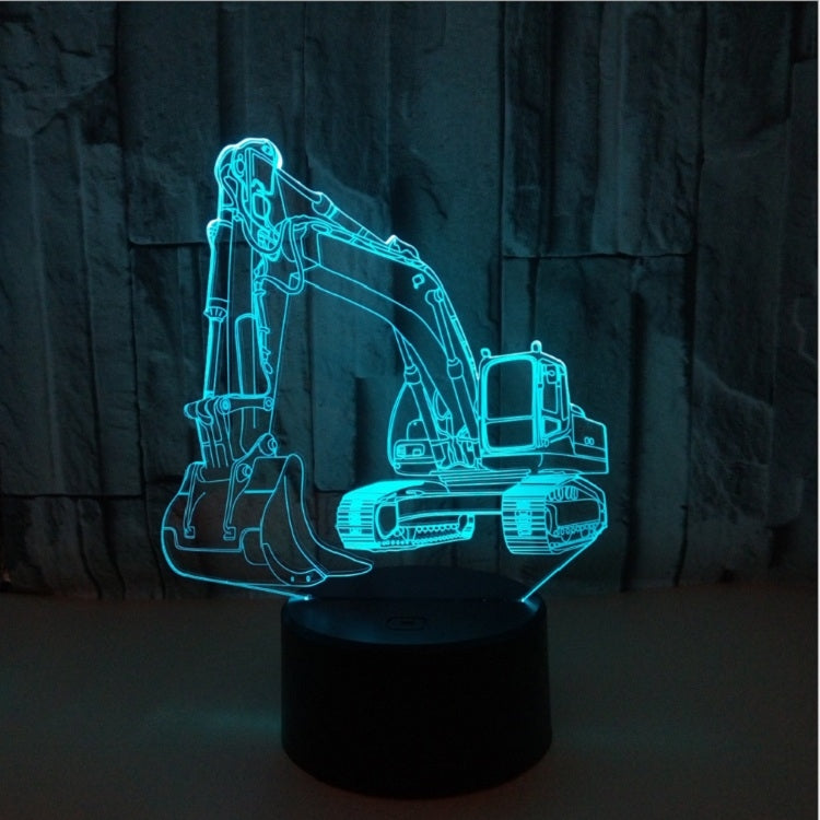 3W Excavator 3D Light Colorful Touch Control Light Creative Small Table Lamp with Crack Base, Style:Touch Switch - Novelty Lighting by PMC TechLife | Online Shopping South Africa | PMC TechLife | Buy Now Pay Later Mobicred