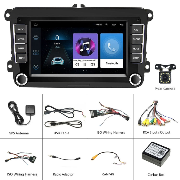 A3040 For Volkswagen 7-inch 2+32G Android Car Navigation Central Control Large Screen Player With Wireless CarPlay, Style:Standard+12Lights Camera - Car MP3 & MP4 & MP5 by PMC Jewellery | Online Shopping South Africa | PMC Jewellery | Buy Now Pay Later Mobicred