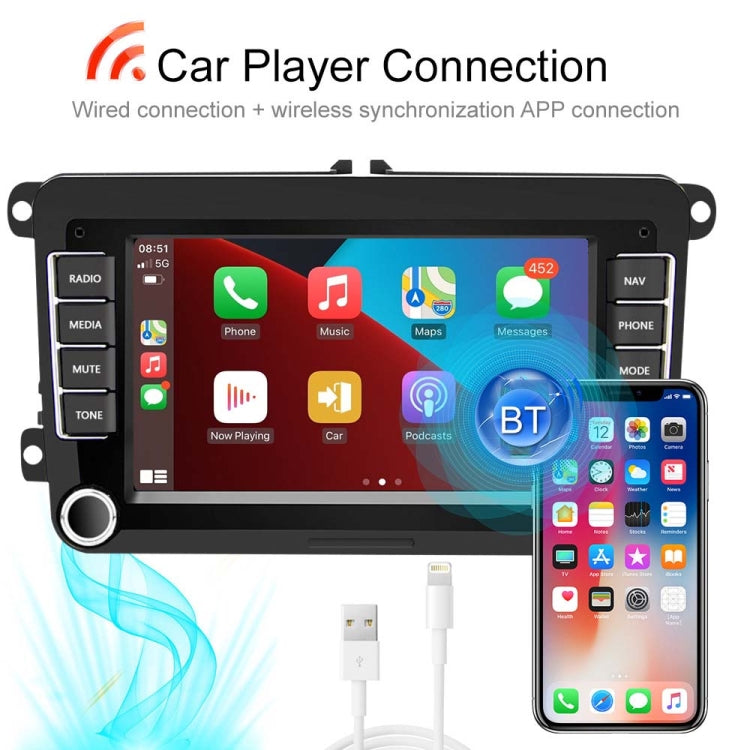 A3040 For Volkswagen 7-inch 2+32G Android Car Navigation Central Control Large Screen Player With Wireless CarPlay, Style:Standard+12Lights Camera - Car MP3 & MP4 & MP5 by PMC Jewellery | Online Shopping South Africa | PMC Jewellery | Buy Now Pay Later Mobicred