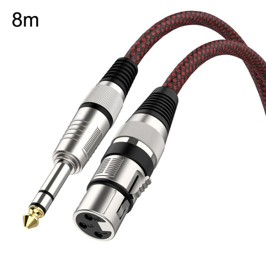 8m Red and Black Net TRS 6.35mm Male To Caron Female Microphone XLR Balance Cable - Microphone Audio Cable & Connector by PMC Jewellery | Online Shopping South Africa | PMC Jewellery | Buy Now Pay Later Mobicred