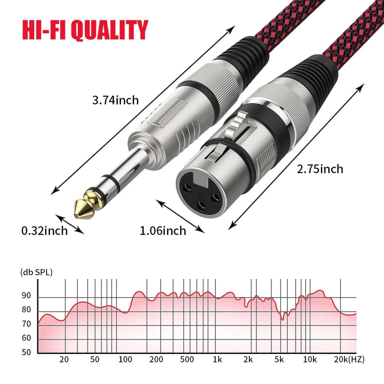 8m Red and Black Net TRS 6.35mm Male To Caron Female Microphone XLR Balance Cable - Microphone Audio Cable & Connector by PMC Jewellery | Online Shopping South Africa | PMC Jewellery | Buy Now Pay Later Mobicred