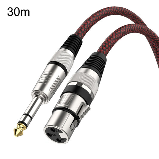 30m Red and Black Net TRS 6.35mm Male To Caron Female Microphone XLR Balance Cable - Microphone Audio Cable & Connector by PMC Jewellery | Online Shopping South Africa | PMC Jewellery | Buy Now Pay Later Mobicred