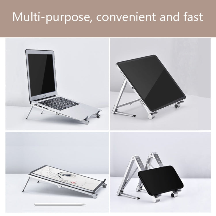 Oatsbasf 03040 Metal Mini Notebook Stand Aluminum Alloy Computer Cooling Folding Bracket(Silver) - Laptop Stand by Oatsbasf | Online Shopping South Africa | PMC Jewellery | Buy Now Pay Later Mobicred