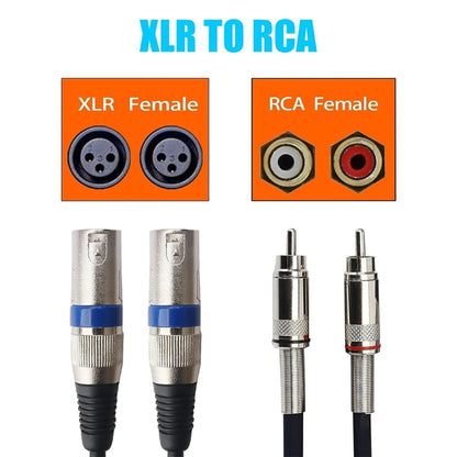 2RCA Male 2XLR Caron Female Speaker Audio Balance Cable, Length:5m - Microphone Audio Cable & Connector by PMC Jewellery | Online Shopping South Africa | PMC Jewellery | Buy Now Pay Later Mobicred