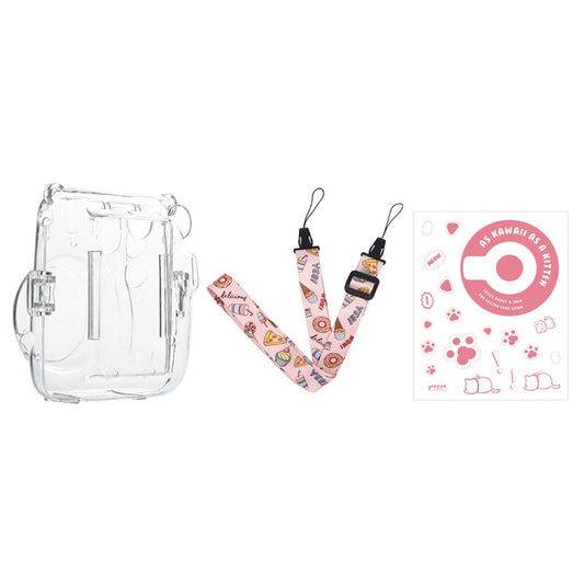 For Fujifilm Instax Mini 11  5sets Storage Case + Shoulder Strap + Sticker 3 In 1 Set(Set 1) - Protective Case by PMC Jewellery | Online Shopping South Africa | PMC Jewellery | Buy Now Pay Later Mobicred