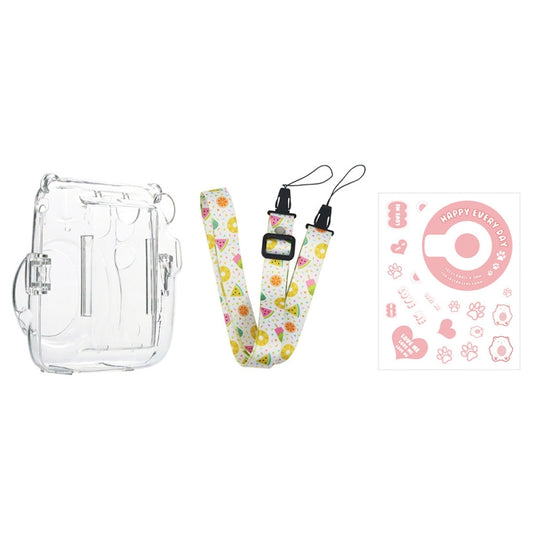 For Fujifilm Instax Mini 11  5sets Storage Case + Shoulder Strap + Sticker 3 In 1 Set(Set 2) - Protective Case by PMC Jewellery | Online Shopping South Africa | PMC Jewellery | Buy Now Pay Later Mobicred