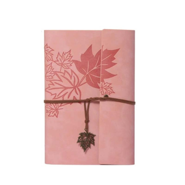 A7 PU Maple Retro Straps Handbook Loose-leaf Notebook(Pink) - Notebooks by PMc TechLife | Online Shopping South Africa | PMc TechLife | Buy Now Pay Later Mobicred