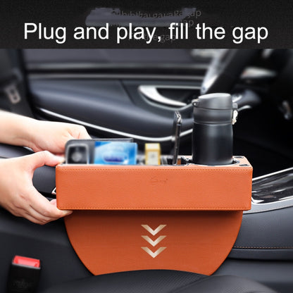 SUSISUN SNH010 Car Seat Gap Storage Box, Style:Positive Drive USB Charging(Apricot) - Stowing Tidying by SUSISUN | Online Shopping South Africa | PMC Jewellery | Buy Now Pay Later Mobicred