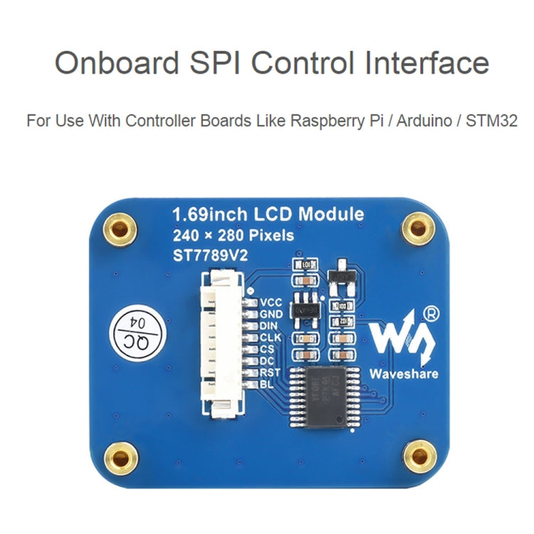Waveshare 1.69 Inch 240��280 Resolution IPS LCD Display Module With SPI Interface - LCD & LED Display Module by Waveshare | Online Shopping South Africa | PMC TechLife | Buy Now Pay Later Mobicred