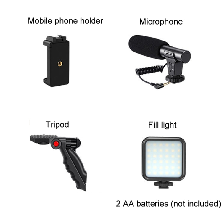 KIT-01LM 3 in 1 Video Shooting LED Light Portable Tripod Live Microphone, Specification:Battery Models - Selfie Sticks by PMC Jewellery | Online Shopping South Africa | PMC Jewellery | Buy Now Pay Later Mobicred