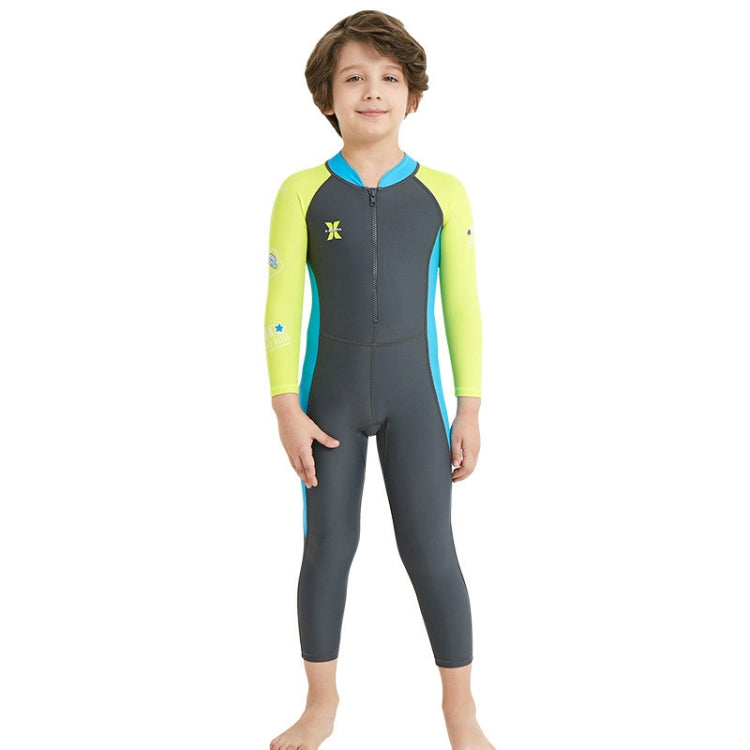 DIVE&SAIL Children Diving Suit Outdoor Long-sleeved One-piece Swimsuit Sunscreen Swimwear, Size: M(Boys Dark Gray) - Boy Clothing by DIVE&SAIL | Online Shopping South Africa | PMC Jewellery | Buy Now Pay Later Mobicred