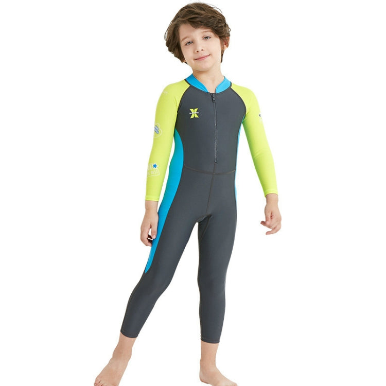 DIVE&SAIL Children Diving Suit Outdoor Long-sleeved One-piece Swimsuit Sunscreen Swimwear, Size: M(Boys Dark Gray) - Boy Clothing by DIVE&SAIL | Online Shopping South Africa | PMC Jewellery | Buy Now Pay Later Mobicred