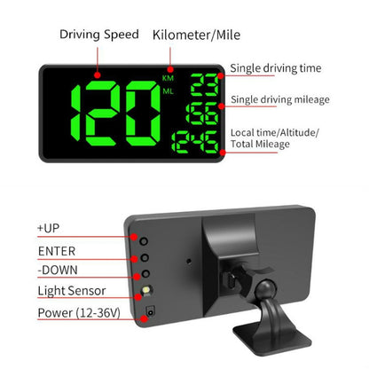 C1090 6.2 inch HUD Car Head-up Display GPS Car Universal Mileage Speed Meter Speeding Alarm / GPS Satellite Speed Measurement(Black) - Head Up Display System by PMC Jewellery | Online Shopping South Africa | PMC Jewellery | Buy Now Pay Later Mobicred