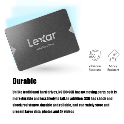 Lexar NS100 2.5 inch SATA3 Notebook Desktop SSD Solid State Drive, Capacity: 512GB(Gray) - External Solid State Drives by Lexar | Online Shopping South Africa | PMC Jewellery | Buy Now Pay Later Mobicred