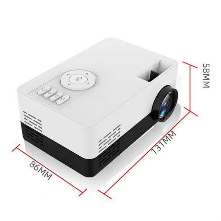 S261/J16 Home Mini HD 1080P Portable LED Projector, Support TF Card / AV / U Disk, Plug Specification:AU Plug(White Black) - Mini Projector by PMC Jewellery | Online Shopping South Africa | PMC Jewellery | Buy Now Pay Later Mobicred