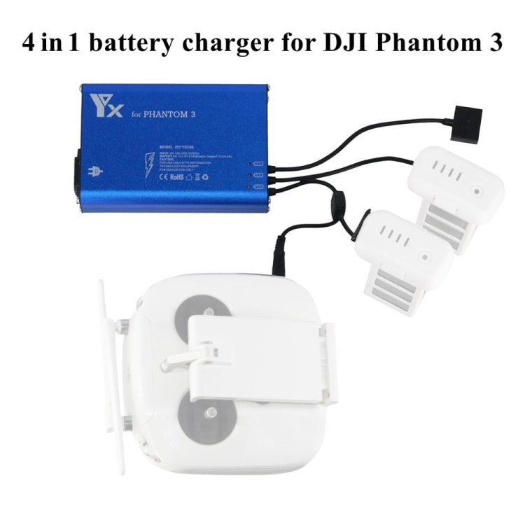 4 in 1 Parallel Power Hub Intelligent Battery Controller Charger for DJI Phantom 3 Standard SE FPV Drone, Plug Type:EU Plug -  by PMC Jewellery | Online Shopping South Africa | PMC Jewellery