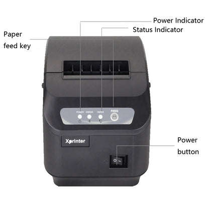 Xprinter XP-Q200II Thermal Small Receipt Printer Catering And Kitchen Receipt Printer 80mm Cutter, Interface Type:LAN Interface(US Plug) - Printer by Xprinter | Online Shopping South Africa | PMC Jewellery | Buy Now Pay Later Mobicred