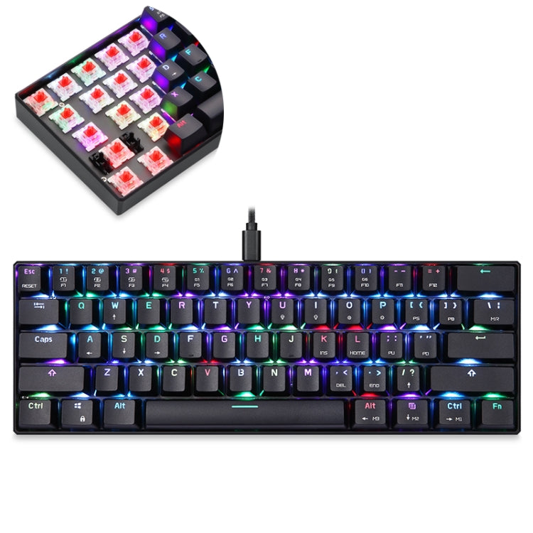 MOTOSPEED CK61 61 Keys  Wired Mechanical Keyboard RGB Backlight with 14 Lighting Effects, Cable Length: 1.5m, Colour: Red Shaft - Wired Keyboard by MOTOSPEED | Online Shopping South Africa | PMC Jewellery | Buy Now Pay Later Mobicred