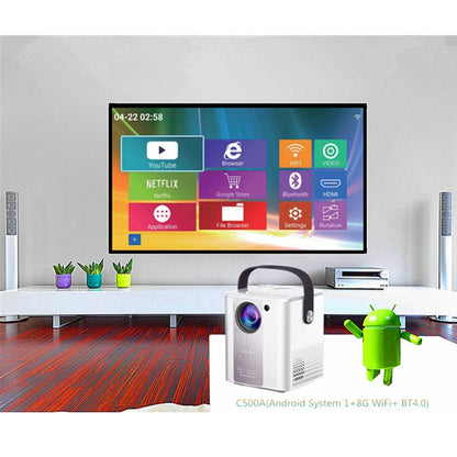 C500 Portable Mini LED Home HD Projector, Style:Android Version(White) - Mini Projector by PMC Jewellery | Online Shopping South Africa | PMC Jewellery | Buy Now Pay Later Mobicred