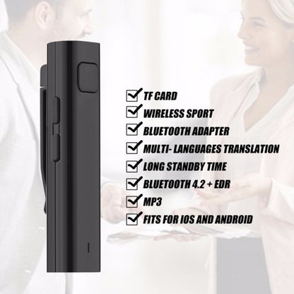 Bluetooth Receiver Smart Headphone Voice Translator 26 Multi-language Travel Business TF Card Voice Text Interpreter Earphone(Black) -  by PMC Jewellery | Online Shopping South Africa | PMC Jewellery | Buy Now Pay Later Mobicred