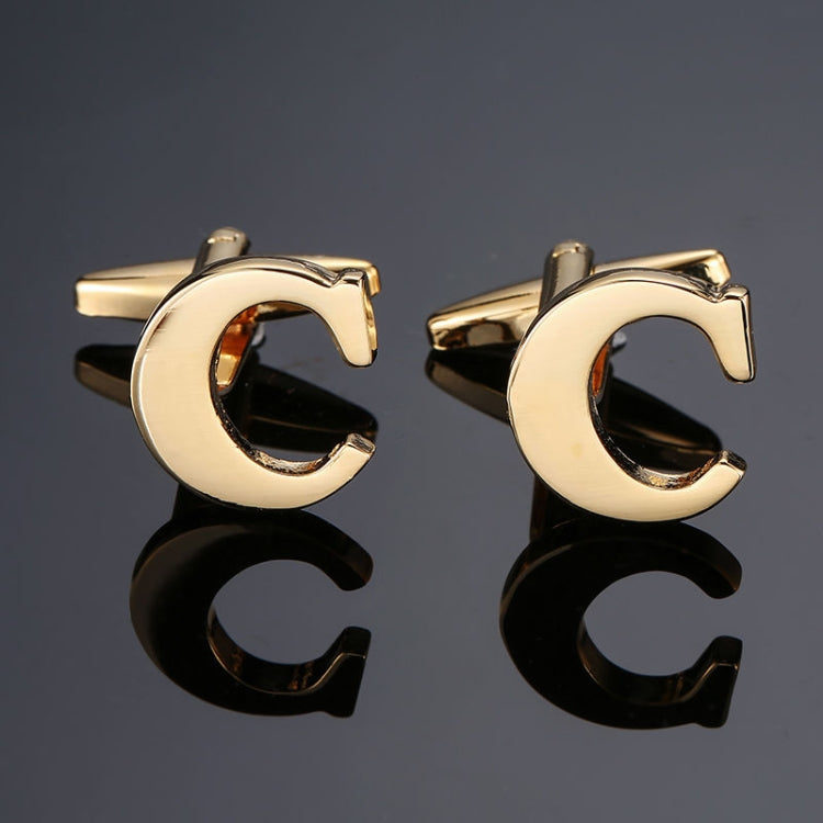 1 pair gold letters A-Z name Cufflinks men French shirt Cufflinks(Z) - Cufflinks by PMC Jewellery | Online Shopping South Africa | PMC Jewellery