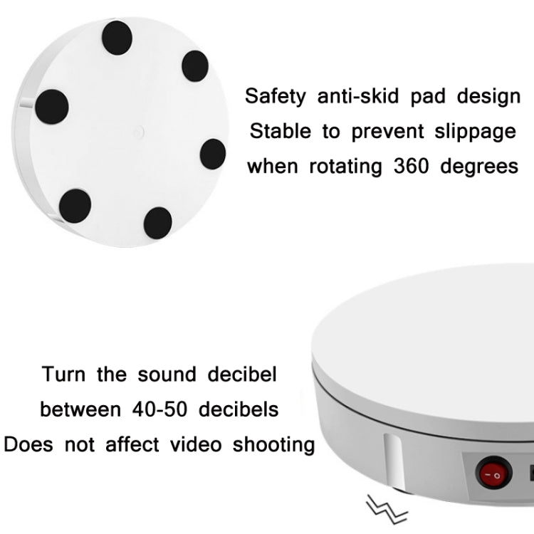 30cm Remote Control Speed Electric Turntable Sample Display Stand, Specification:UK Plug(White) -  by PMC TechLife | Online Shopping South Africa | PMC TechLife | Buy Now Pay Later Mobicred