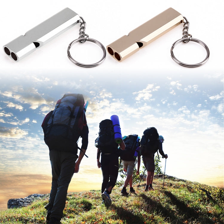 3 PCS Mini Portable 120db Double Pipe High Decibel Outdoor Camping Hiking Survival Whistle Double-frequency Emnergecy Whistle Keychain(Silver) - Emergency Tools by YYEDC | Online Shopping South Africa | PMC TechLife | Buy Now Pay Later Mobicred