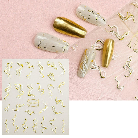 TH-1102 10pcs Frosted Transparent Back Adhesive Bronzing Smudged Nail Art Sticker - Nail Stickers by PMC Jewellery | Online Shopping South Africa | PMC Jewellery | Buy Now Pay Later Mobicred