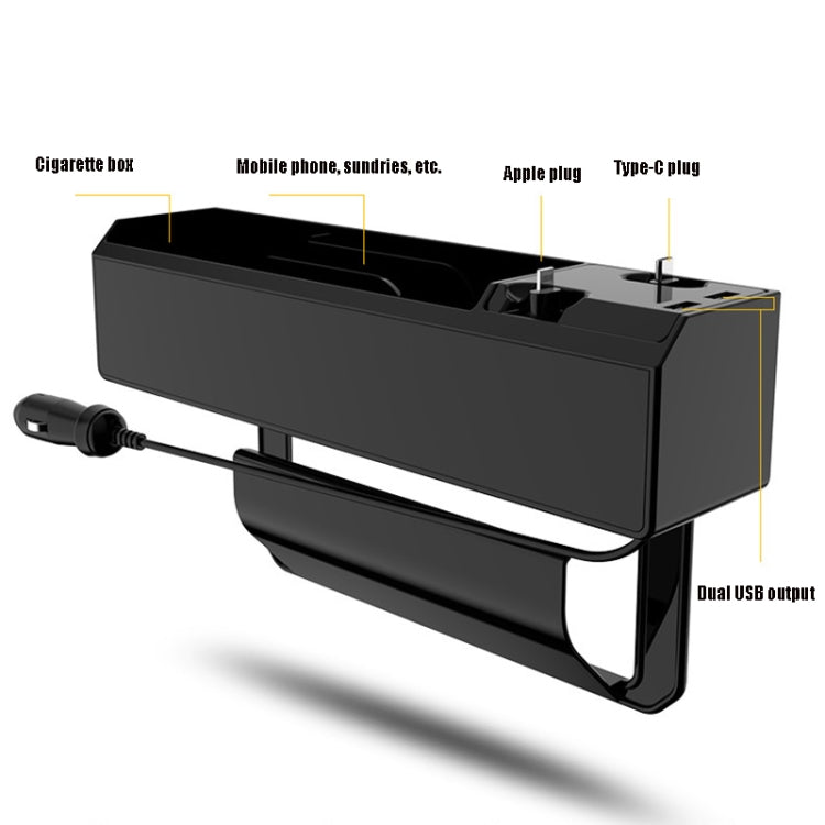 Car Seat Storage Box With Cable Car USB Charger, Style:2-wire + Storage Box - DIY Modified Charger by PMC TechLife | Online Shopping South Africa | PMC TechLife | Buy Now Pay Later Mobicred