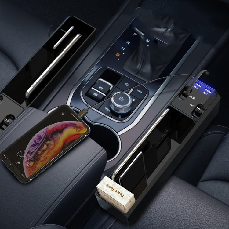 Car Seat Storage Box With Cable Car USB Charger, Style:2-wire + Storage Box - DIY Modified Charger by PMC TechLife | Online Shopping South Africa | PMC TechLife | Buy Now Pay Later Mobicred