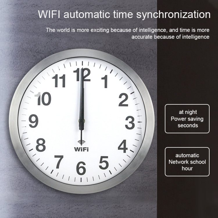 Smart Network Automatic Time Synchronization Wifi Wall Clock Modern Minimalist Silent Living Room Clock, Size:16 inch(Black) - Wall Clock by PMc TechLife | Online Shopping South Africa | PMc TechLife | Buy Now Pay Later Mobicred