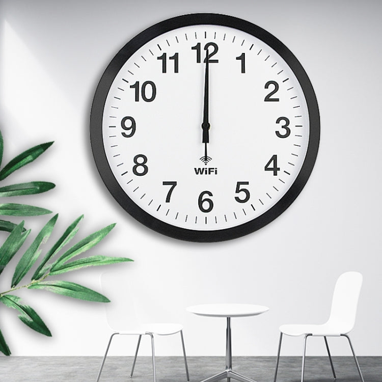 Smart Network Automatic Time Synchronization Wifi Wall Clock Modern Minimalist Silent Living Room Clock, Size:16 inch(Black) - Wall Clock by PMc TechLife | Online Shopping South Africa | PMc TechLife | Buy Now Pay Later Mobicred