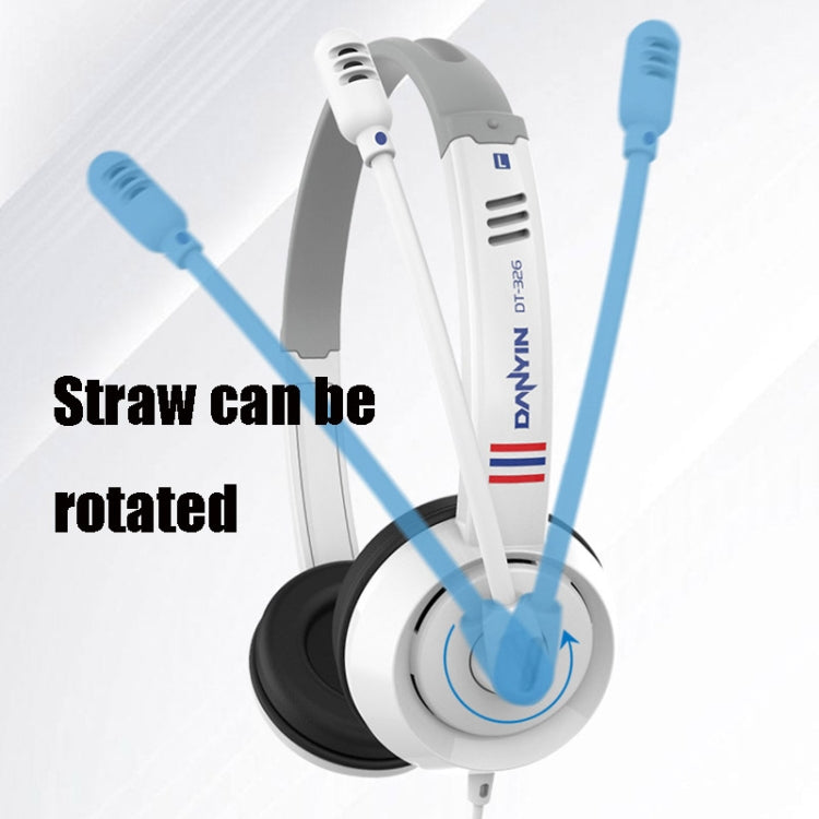 DANYIN DT326 Head-mounted Desktop Computer Children Learning Wire Headset with Microphone, Cable Length:1.8m, Style:Star Flag(White) - Multimedia Headset by Danyin | Online Shopping South Africa | PMC Jewellery | Buy Now Pay Later Mobicred