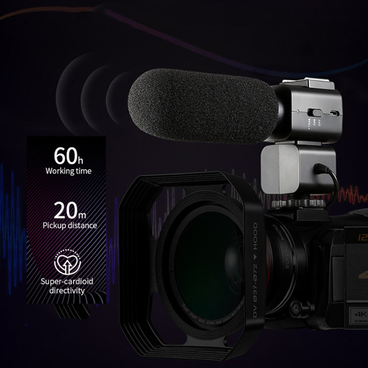 ORDRO AC5 4K HD Night Vision WiFi 12X Optical Zoom Digital Video DV Camera Camcorder, Style:Standard + Microphone(Black) - free shipping - PMc TechLife - Order now!