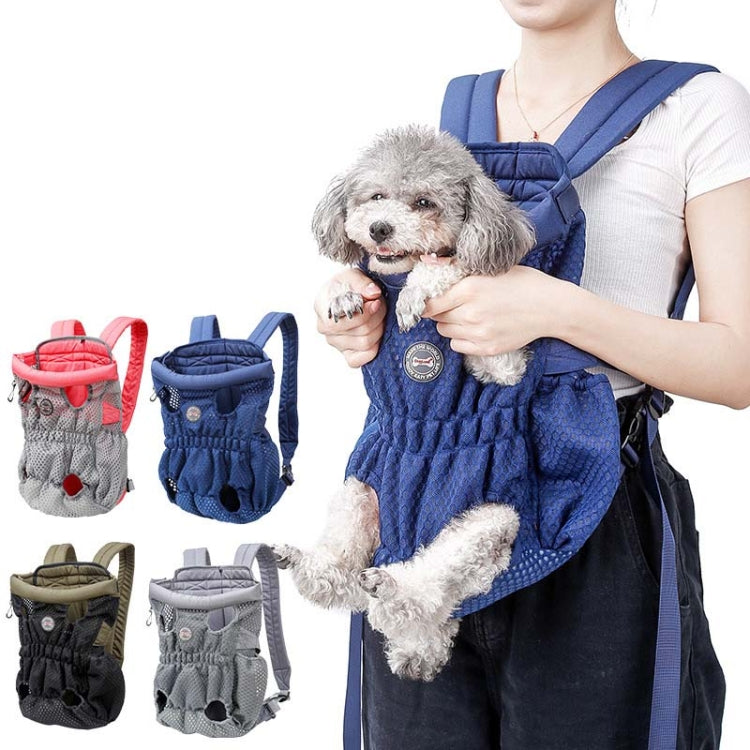 Doglemi Pet Outing Backpack Dog Shoulder Chest Bag Breathable Mesh Dog Cat Bag, Size:L(Blue) - Pet Bags by Doglemi | Online Shopping South Africa | PMC Jewellery