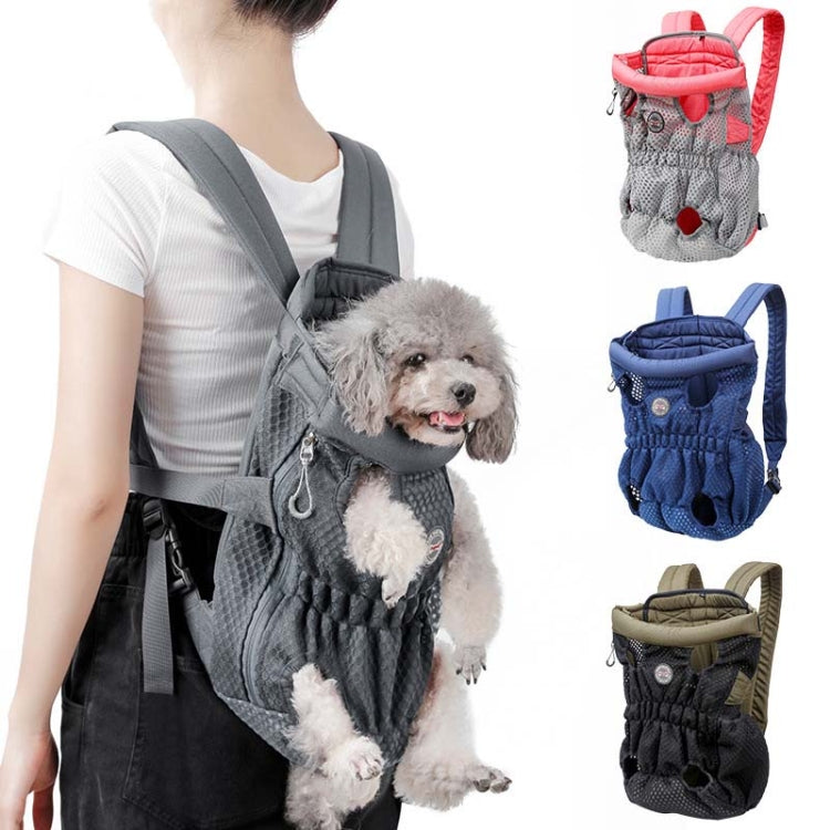 Doglemi Pet Outing Backpack Dog Shoulder Chest Bag Breathable Mesh Dog Cat Bag, Size:L(Blue) - Pet Bags by Doglemi | Online Shopping South Africa | PMC Jewellery | Buy Now Pay Later Mobicred