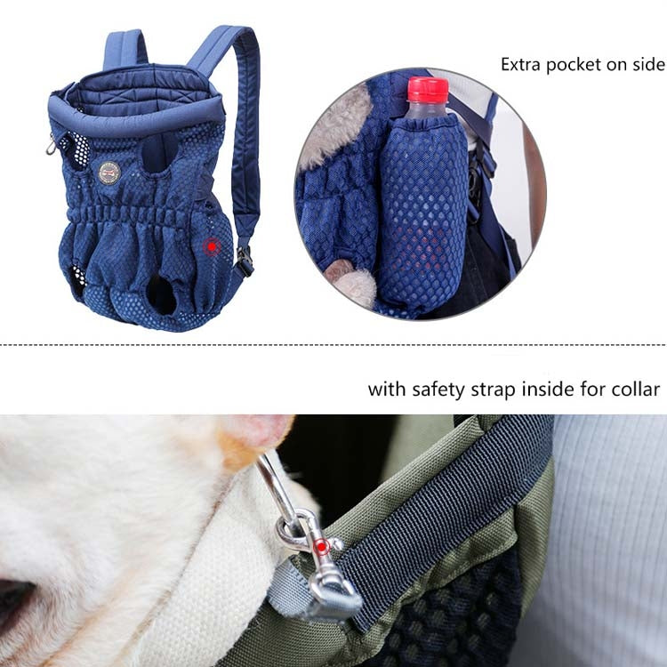 Doglemi Pet Outing Backpack Dog Shoulder Chest Bag Breathable Mesh Dog Cat Bag, Size:L(Blue) - Pet Bags by Doglemi | Online Shopping South Africa | PMC Jewellery | Buy Now Pay Later Mobicred