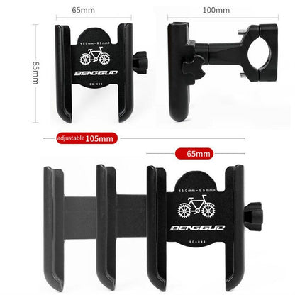 BENGGUO Bicycle Aluminum Alloy Mobile Phone Holder Electric Motorcycle Anti-Vibration Navigation Fixed Mobile Phone Holder Riding Equipment, Style:Rearview Mirror Installation(Titanium) - Holders by BENGGUO | Online Shopping South Africa | PMC Jewellery | Buy Now Pay Later Mobicred