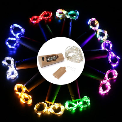 10 PCS LED Wine Bottle Cork Copper Wire String Light IP44 Waterproof Holiday Decoration Lamp, Style:2m 20LEDs(Pink Light) - Holiday Lights by PMC Jewellery | Online Shopping South Africa | PMC Jewellery | Buy Now Pay Later Mobicred