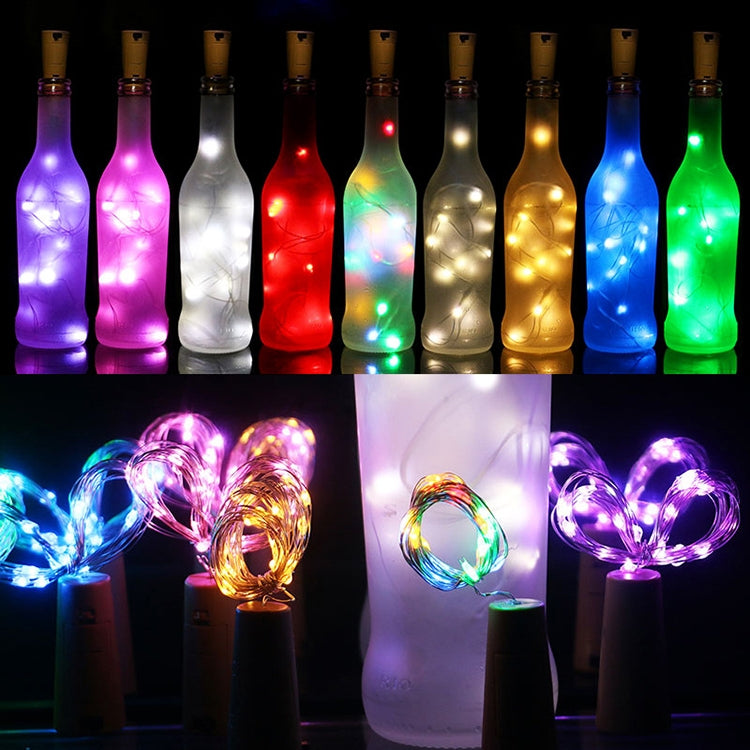 10 PCS LED Wine Bottle Cork Copper Wire String Light IP44 Waterproof Holiday Decoration Lamp, Style:2m 20LEDs(Pink Light) - Holiday Lights by PMC Jewellery | Online Shopping South Africa | PMC Jewellery | Buy Now Pay Later Mobicred