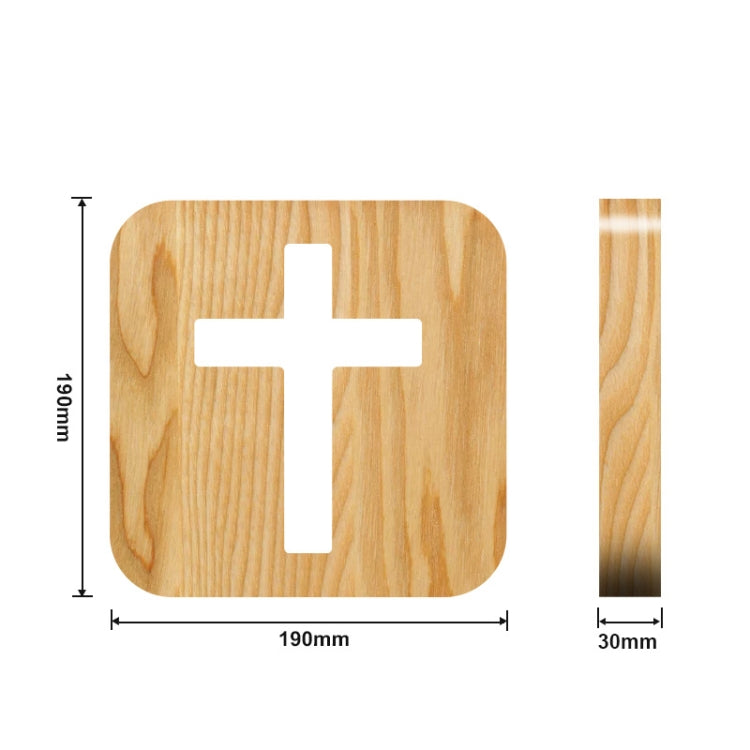 2.5W Cross Pine Craft Table Lamp Wooden LED Night Light(Warm White Light) - Novelty Lighting by PMC TechLife | Online Shopping South Africa | PMC TechLife