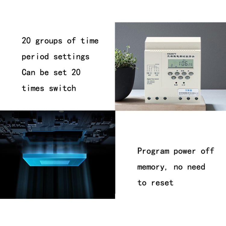 KG317T 380V Microcomputer Time-Controlled Switch Automatic Timer Water Pump Aerator Controller - Smart Switch by PMC TechLife | Online Shopping South Africa | PMC TechLife